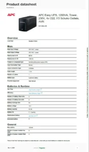 _APC UPS BVX1200LI-GR