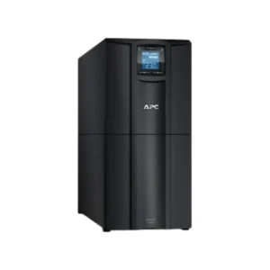 the power outlets on the APC SMC 3000I UPS Smart, highlighting battery backup and surge protection outlets.