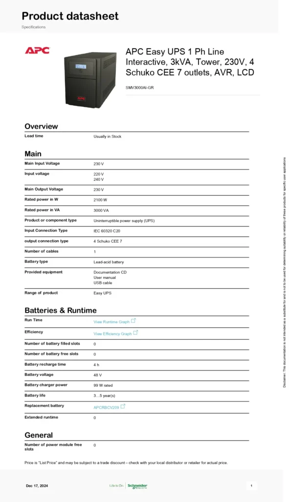 APC SMV3000AI-GR easy ups