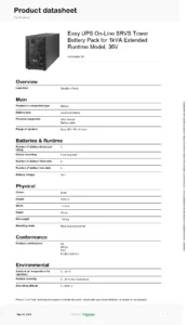 Schneider SRVS36BP-9A Easy On-Line UPS
