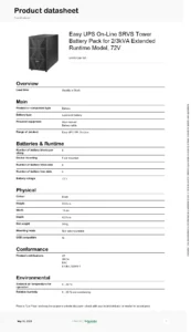 Schneider SRVS72BP-9A Easy On-Line UPS