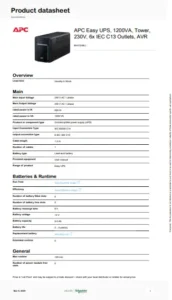 APC BVX1200LI ups power supply