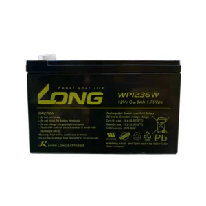 LONG WP7-12 12V 7A Sealed Lead-Acid Emergency Battery – Front View with Original Watermark